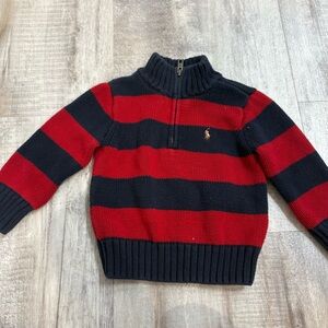 Polo Ralph Lauren Red Blue Stripe Sweater 18m
